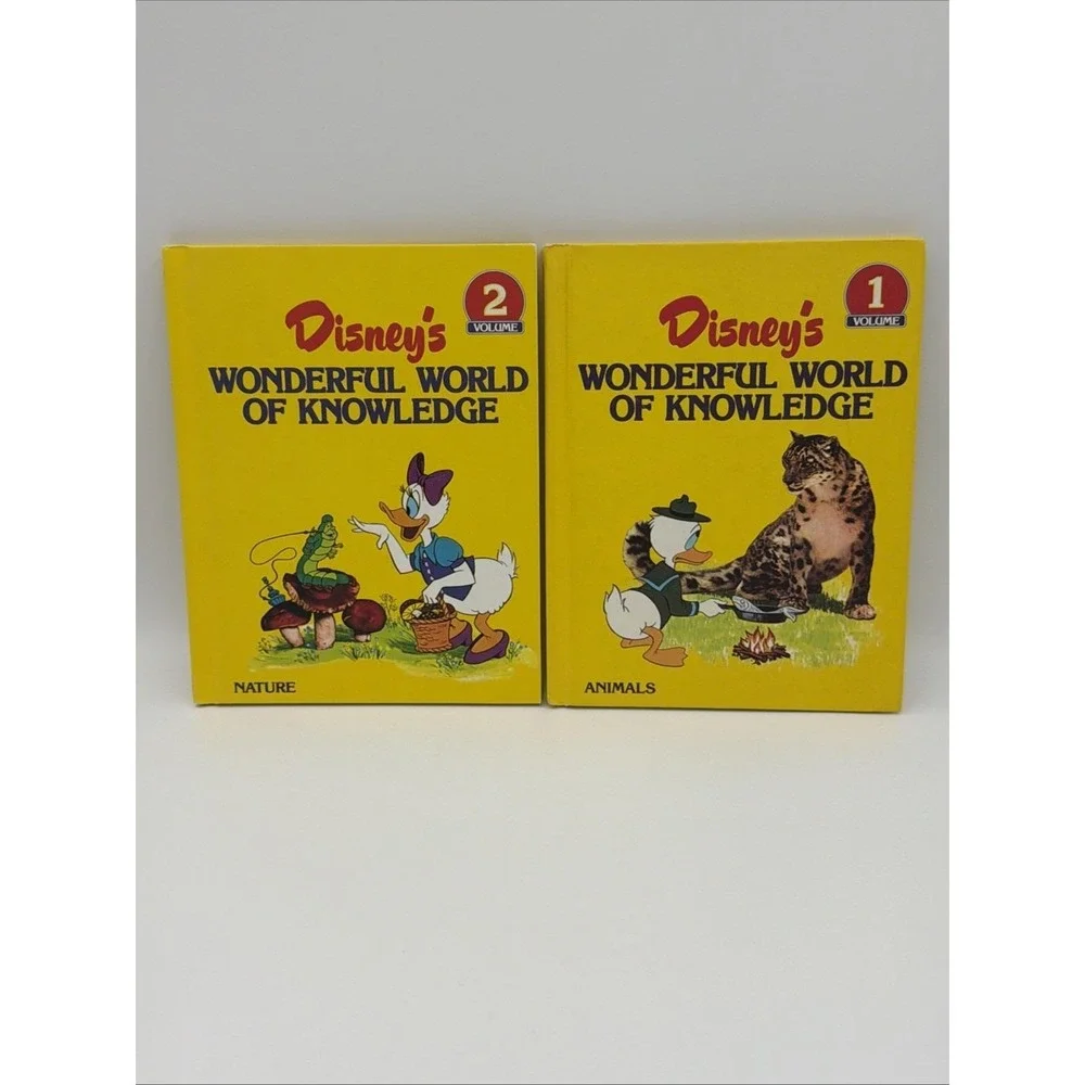 Disney Wonderful World of‎ Knowledge Books Vol 1 2 Animals Nature Grolier 1986